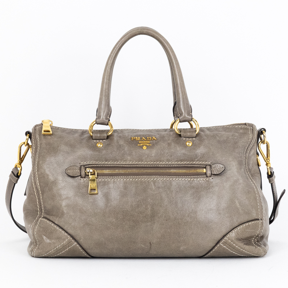 Prada Front Zip Pocket Convertible Tote